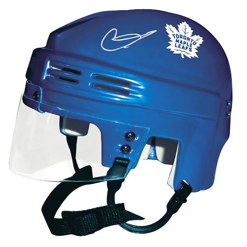 Gavin McKenna Toronto Maple Leafs Autographed Blue Mini Helmet