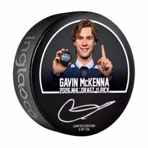 Gavin McKenna Toronto Maple Leafs Autographed 2026 NHL Draft #1 Pick Hockey Puck - Limited Edition of 126