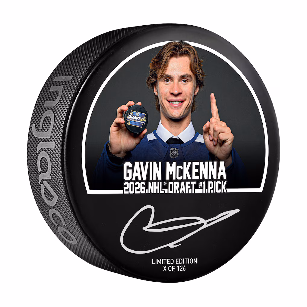 Gavin McKenna Toronto Maple Leafs Autographed 2026 NHL Draft #1 Pick Hockey Puck - Limited Edition of 126