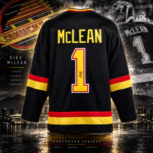 Kirk McLean Autographed Vancouver Canucks Black Fanatics Throwback Jersey