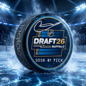Gavin McKenna Toronto Maple Leafs Autographed 2026 NHL Draft Hockey Puck with "2026 #1 Pick" Inscription