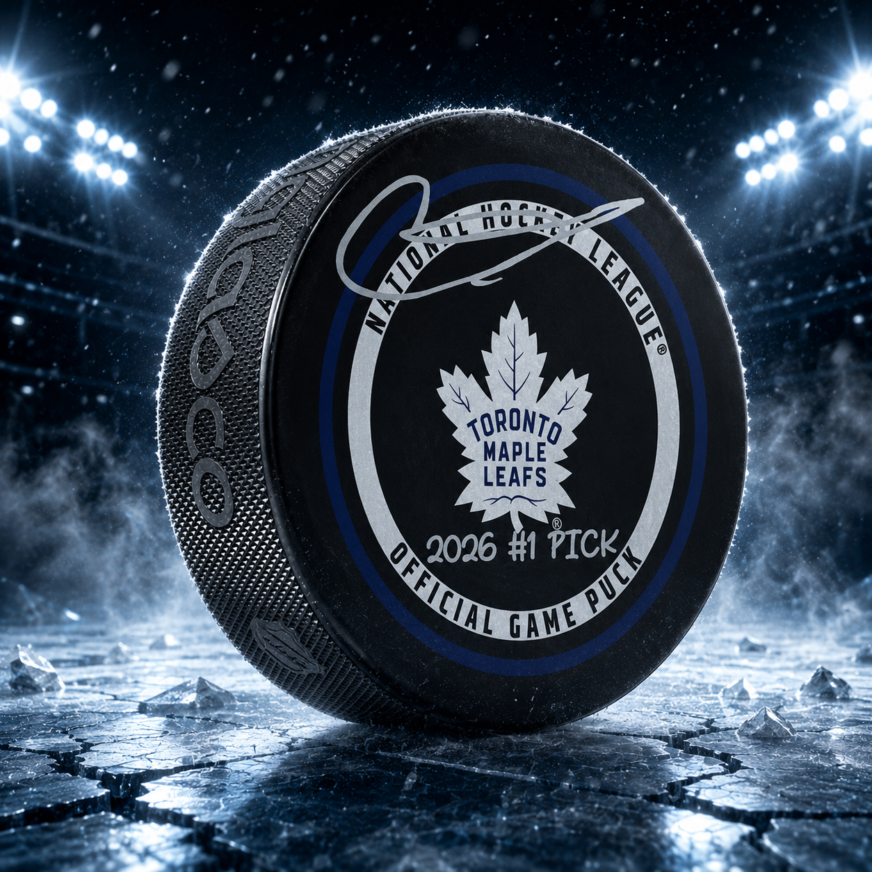 Gavin McKenna Toronto Maple Leafs Autographed Official Game Puck with "2026 #1 Pick" Inscription