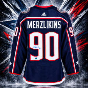 Elvis Merzlikins Autographed Columbus Blue Jackets Adidas Jersey