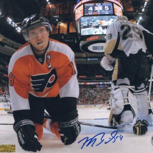 Mike Richards Philadelphia Flyers Orange Jersey Autographed 8x10 Photo