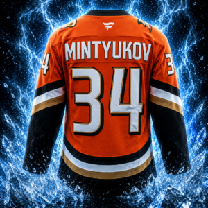 Pavel Mintyukov Signed Anaheim Ducks Orange Fanatics Premium Jersey