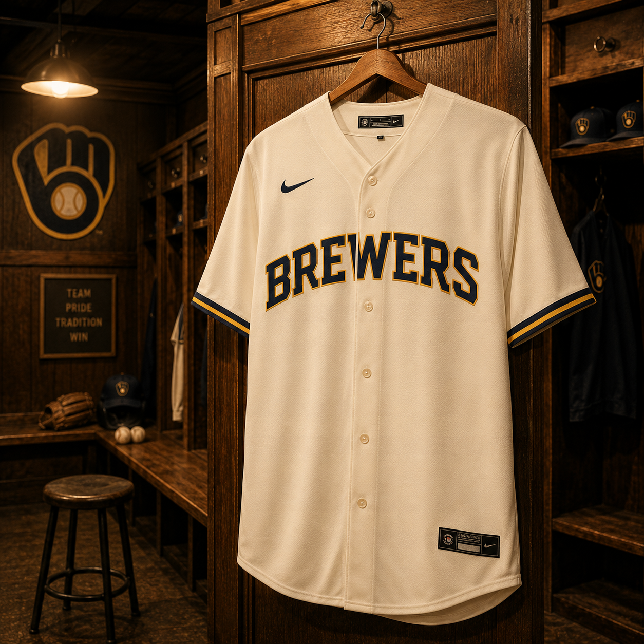 Jacob Misiorowski Milwaukee Brewers Autographed Cream Nike Replica Jersey - Image 2