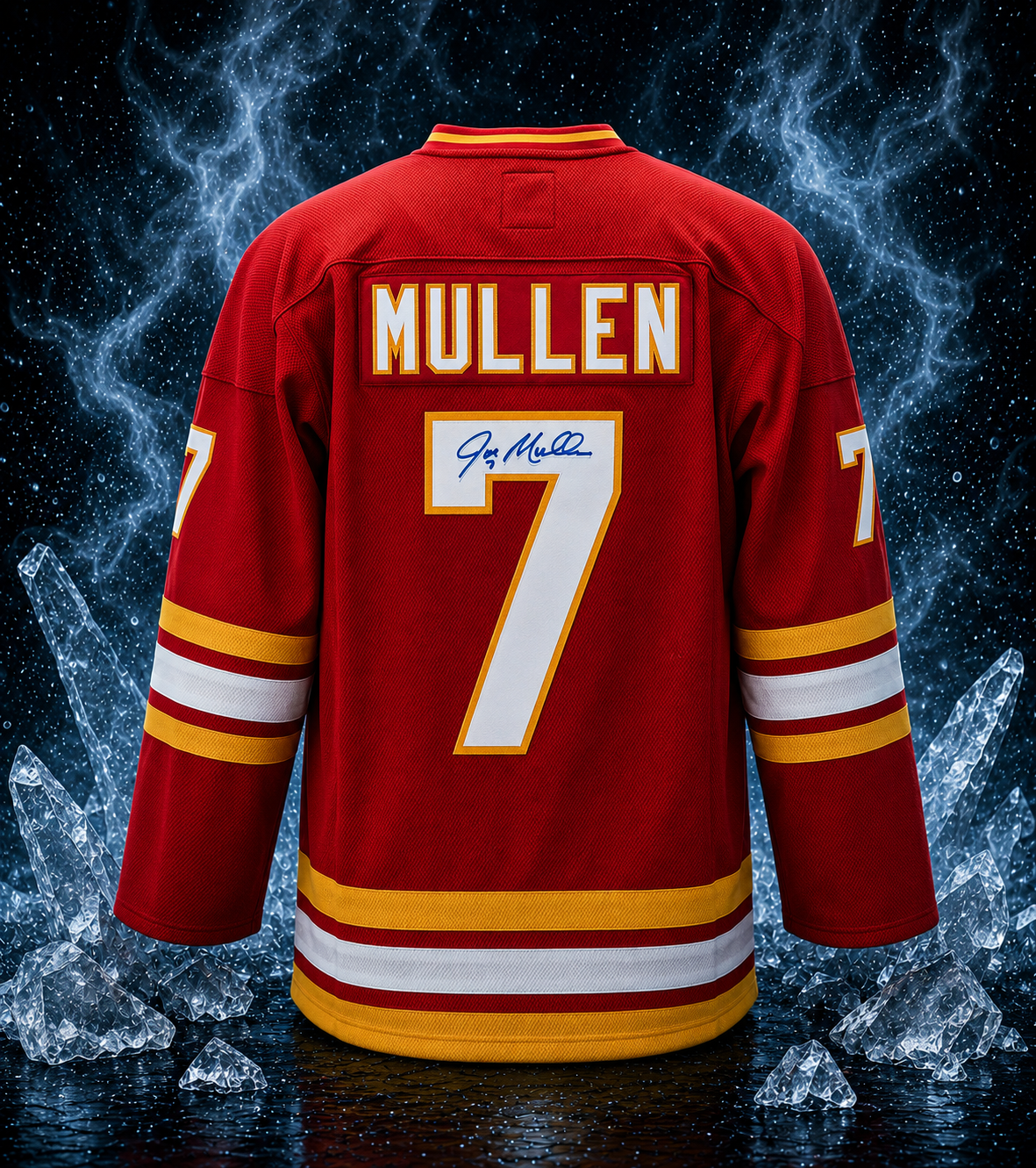 Joe Mullen Calgary Flames Autographed Fanatics Throwback Jersey