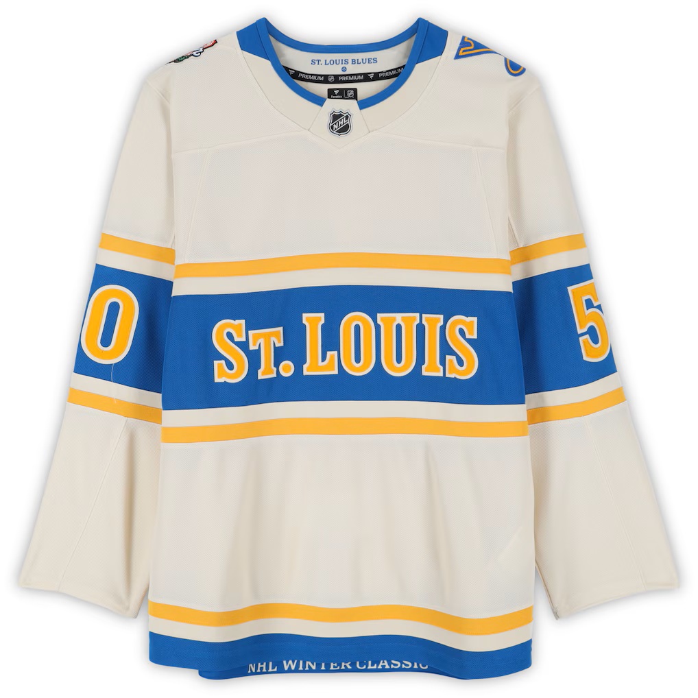 Jordan Binnington St. Louis Blues Autographed 2022 NHL Winter Classic adidas Authentic Jersey - Image 2