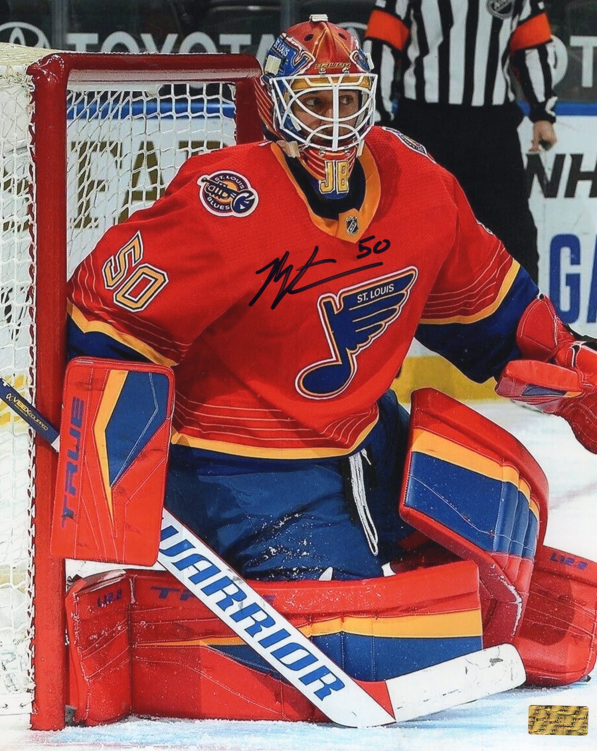 Jordan Binnington St.Louis Blues Reverse Retro Jersey Autographed 8x10 Photo