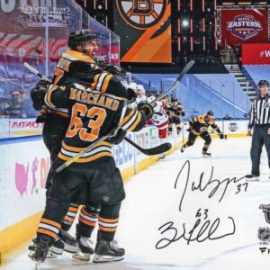 Patrice Bergeron & Brad Marchand Boston Bruins Duel Autographed 8x10 Photo