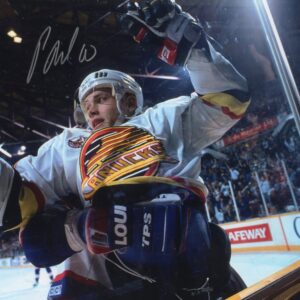 Pavel Bure Vancouver Canucks Against the Glass Autographed 8x10 Photo