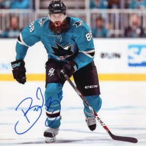 Brent Burns San Jose Sharks Turquoise Jersey Autographed 8x10 Photo