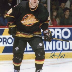 Alexander Mogilny Vancouver Canucks Blake Skate Jersey Autographed 8x10 Photo