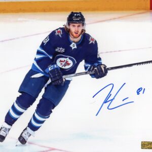 Kyle Connor Winnipeg Jets Blue Jersey Autographed 8x10 Photo