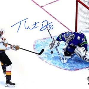 Thatcher Demko Vancouver Canucks Stopping the Puck Autographed 8x10 Photo