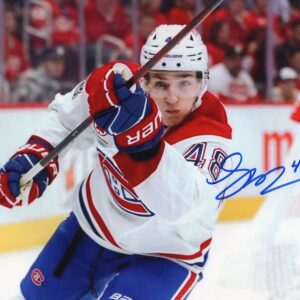 Lane Hutson Montreal Canadiens Classic White JerseyAutographed 8x10 Photo