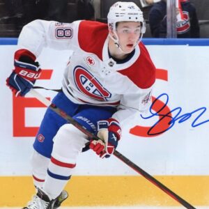 Lane Hutson Montreal Canadiens Looking For A Pass Autographed 8x10 Photo