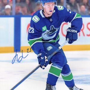 Jonathan Lekkerimaki Vancouver Canucks Skate Pose Autographed 8x10 Photo