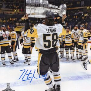Kris Letang Pittsburgh Penguins Stanley Cup Champ Autographed 8x10 Photo