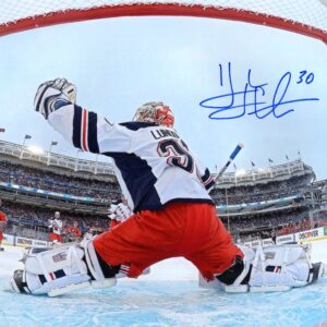 Henrik Lundqvist New York Rangers White Jersey Autographed 8x10 Photo