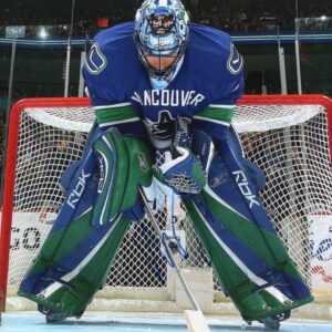 Roberto Luongo Vancouver Canucks Blue Jersey Autographed 8x10 Photo