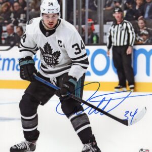 Auston Matthews Toronto Maple Leafs White Jersey Autographed 8x10 Photo