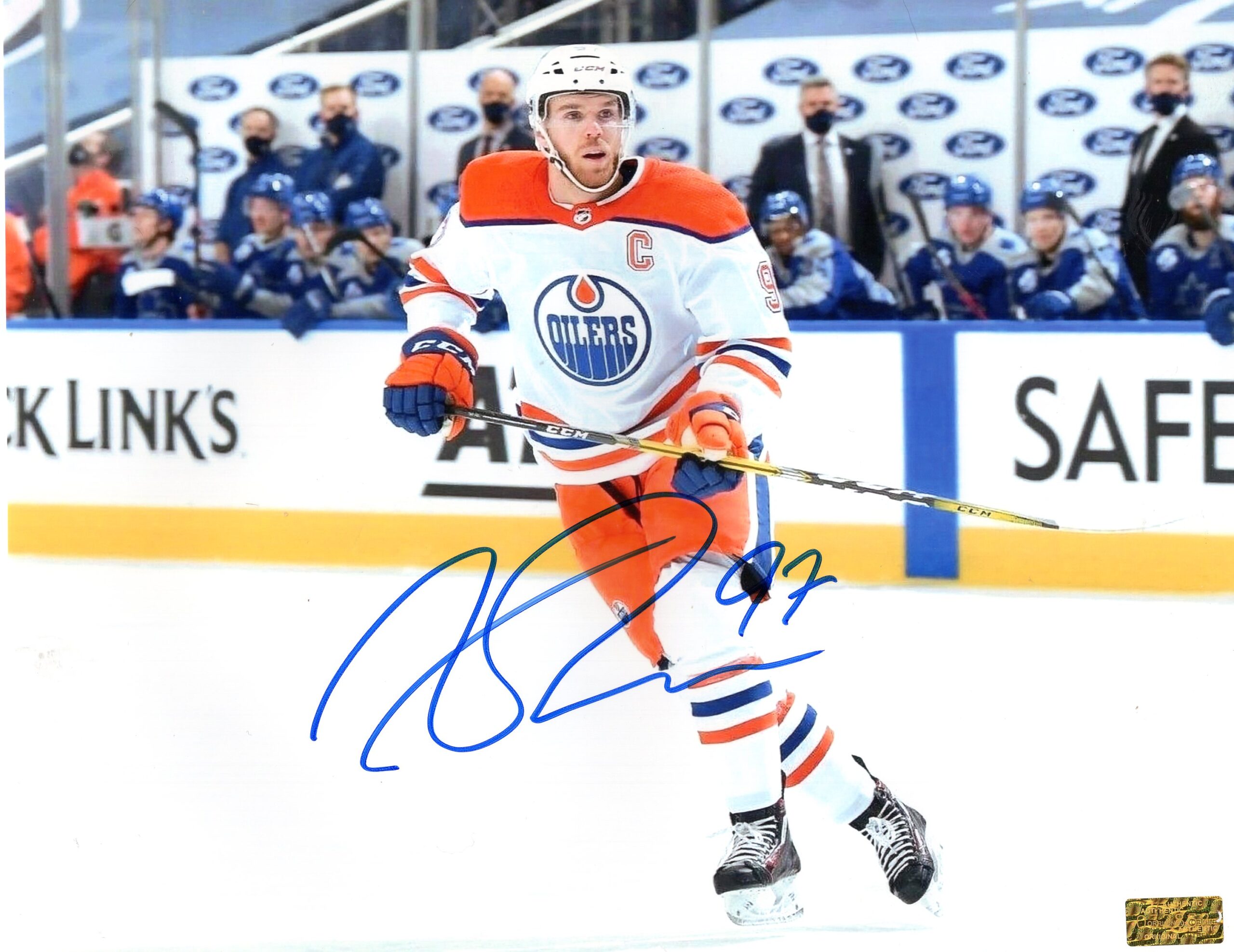 Connor McDavid Edmonton Oilers White Jersey Autographed 8x10 Photo