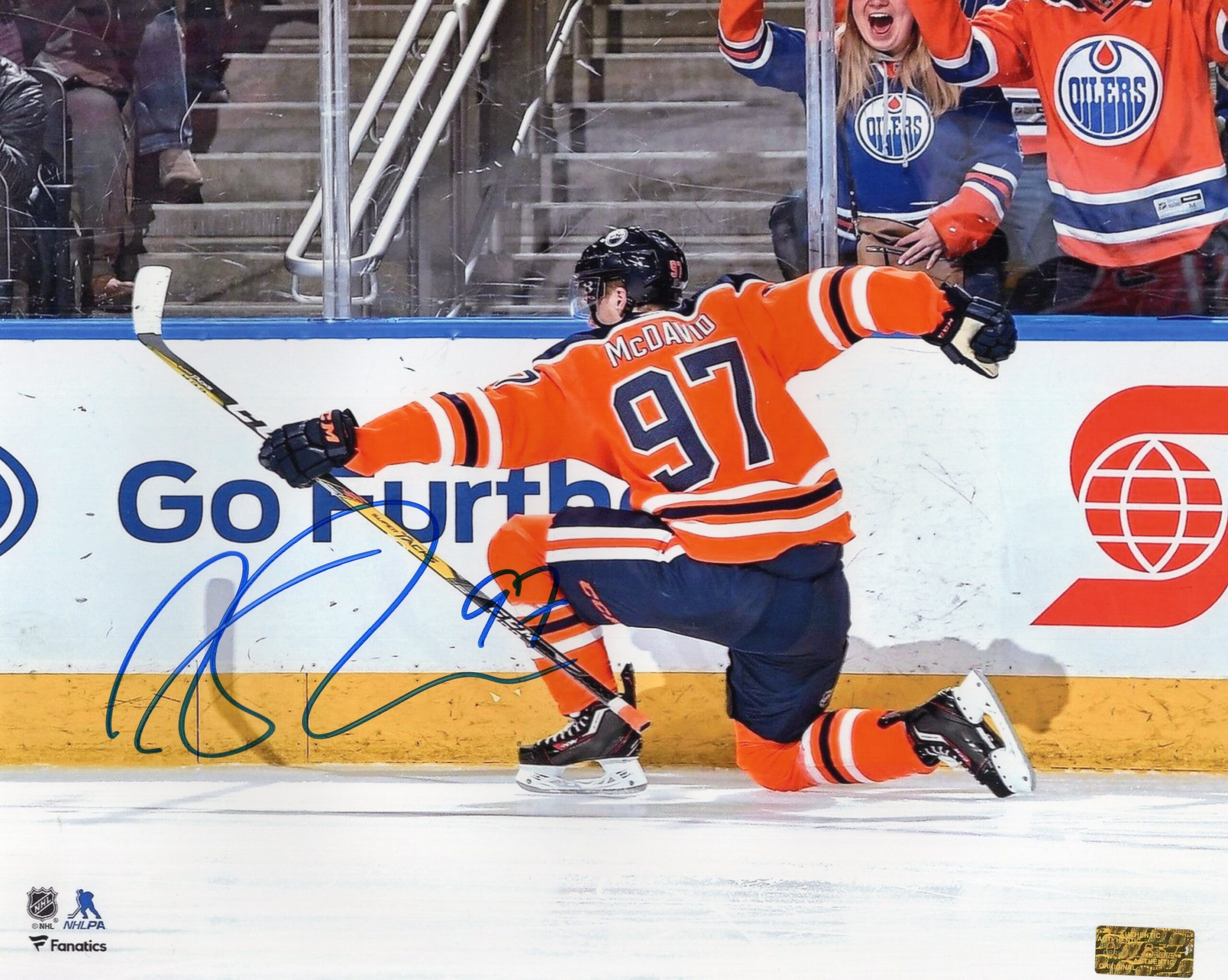 Connor McDavid Edmonton Oilers Orange Jersey Autographed 8x10 Photo