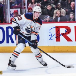 Ryan Nugent-Hopkins Edmonton Oilers Wearing A White Jersey Autographed 8x10 Photo