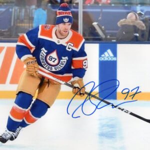 Connor McDavid Edmonton Oilers Blue Home Jersey Autographed 8x10 Photo