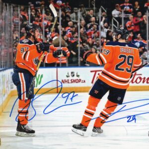 Connor McDavid & Leon Draisaitl Edmonton Oilers Autographed 8x10 Photo