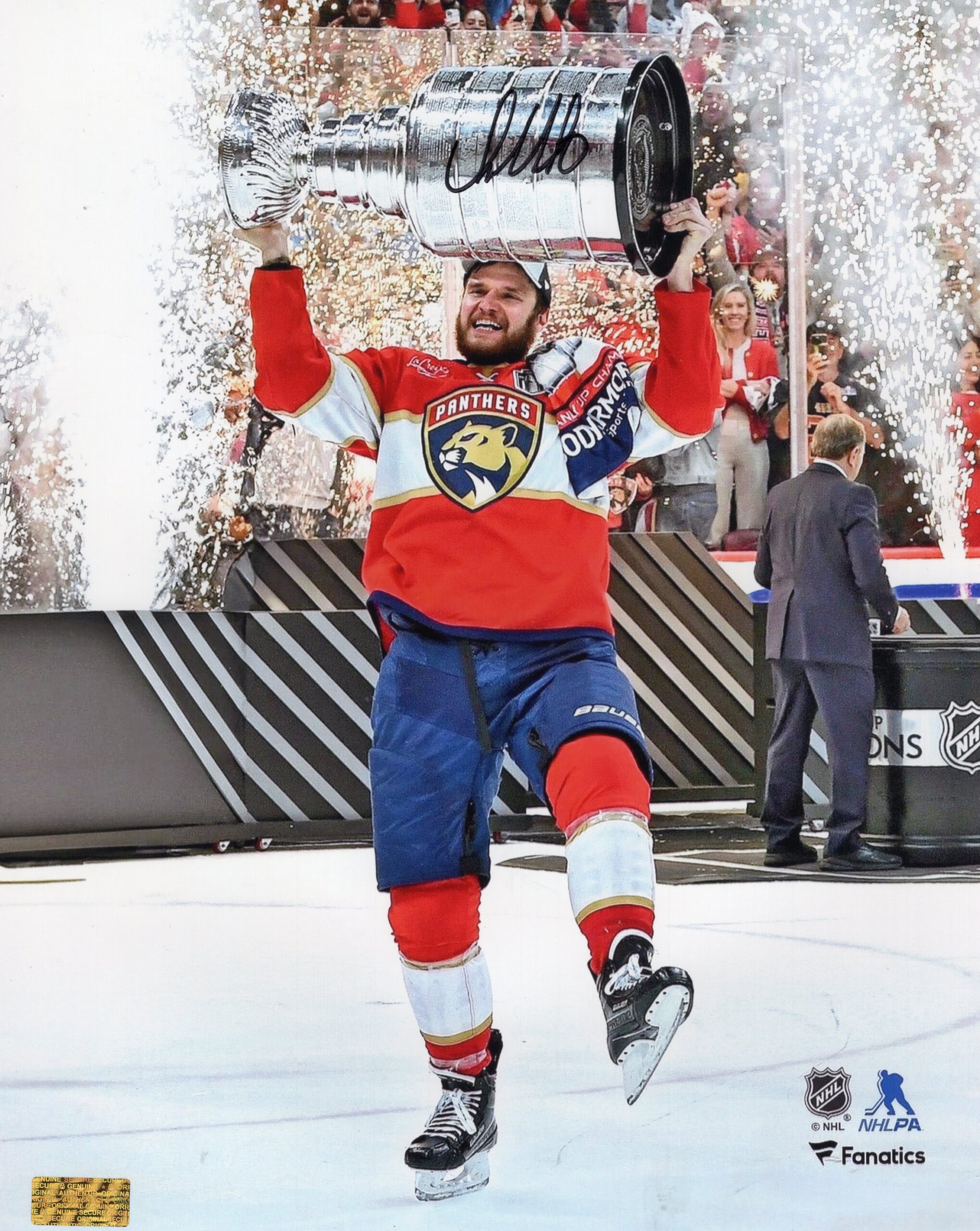 Aleksander Barkov Florida Panthers Lifring Cup Wearing Red Jersey Autographed 8x10 Photo