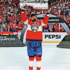 Sam Bennett Florida Panthers Lifting Cup Autographed 8x10 Photo