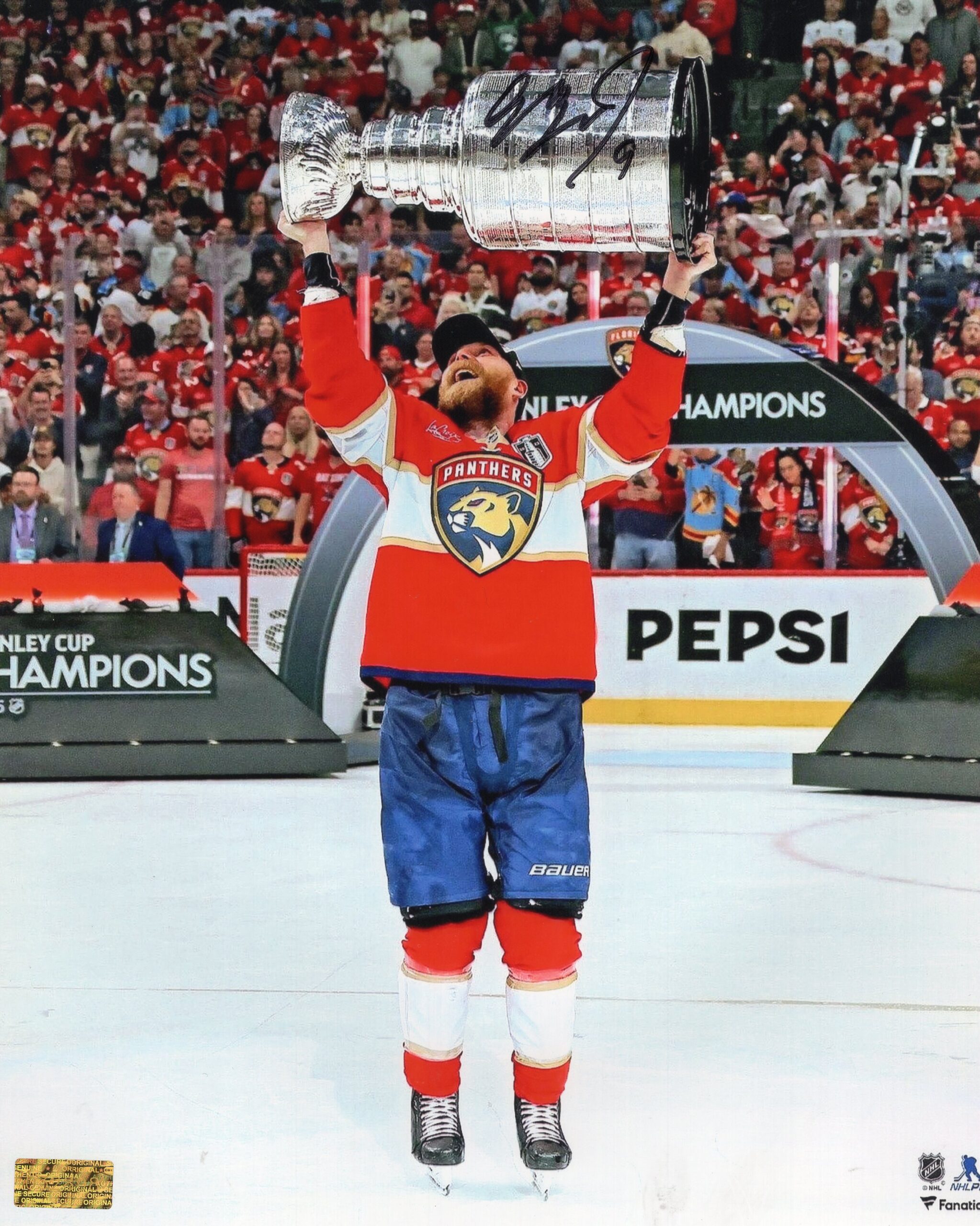 Sam Bennett Florida Panthers Lifting Cup Autographed 8x10 Photo