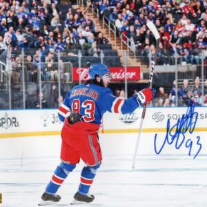 Mika Zibinajed New York Rangers Waving to the Crowd Autographed 8x10 Photo