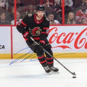 Jake Sanderson Ottawa Senators Classic Black Jersey Autographed 8x10 Photo