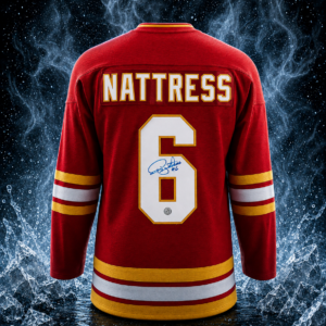 Ric Nattress Autographed Calgary Flames Fanatics Throwback Jersey