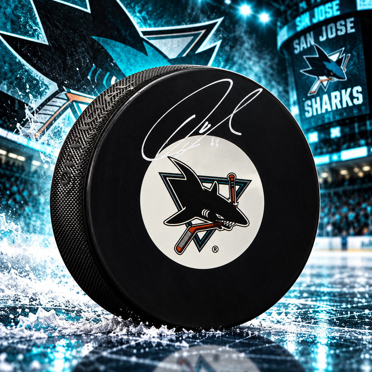 Owen Nolan San Jose Sharks Autographed Hockey Puck