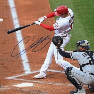 Shohei Ohtani Los Angeles Angels White and Red Jersey Autographed 8x10 Photo