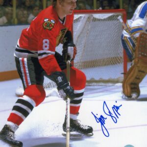 Jim Pappin Chicago Blackhawks Red Jersey Autographed 8x10 Photo