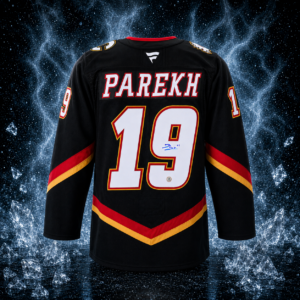 Zayne Parekh Calgary Flames Autographed Alt Blasty Fanatics Premium Jersey
