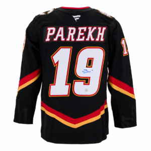 Zayne Parekh Calgary Flames Autographed Alt Blasty Fanatics Premium Jersey