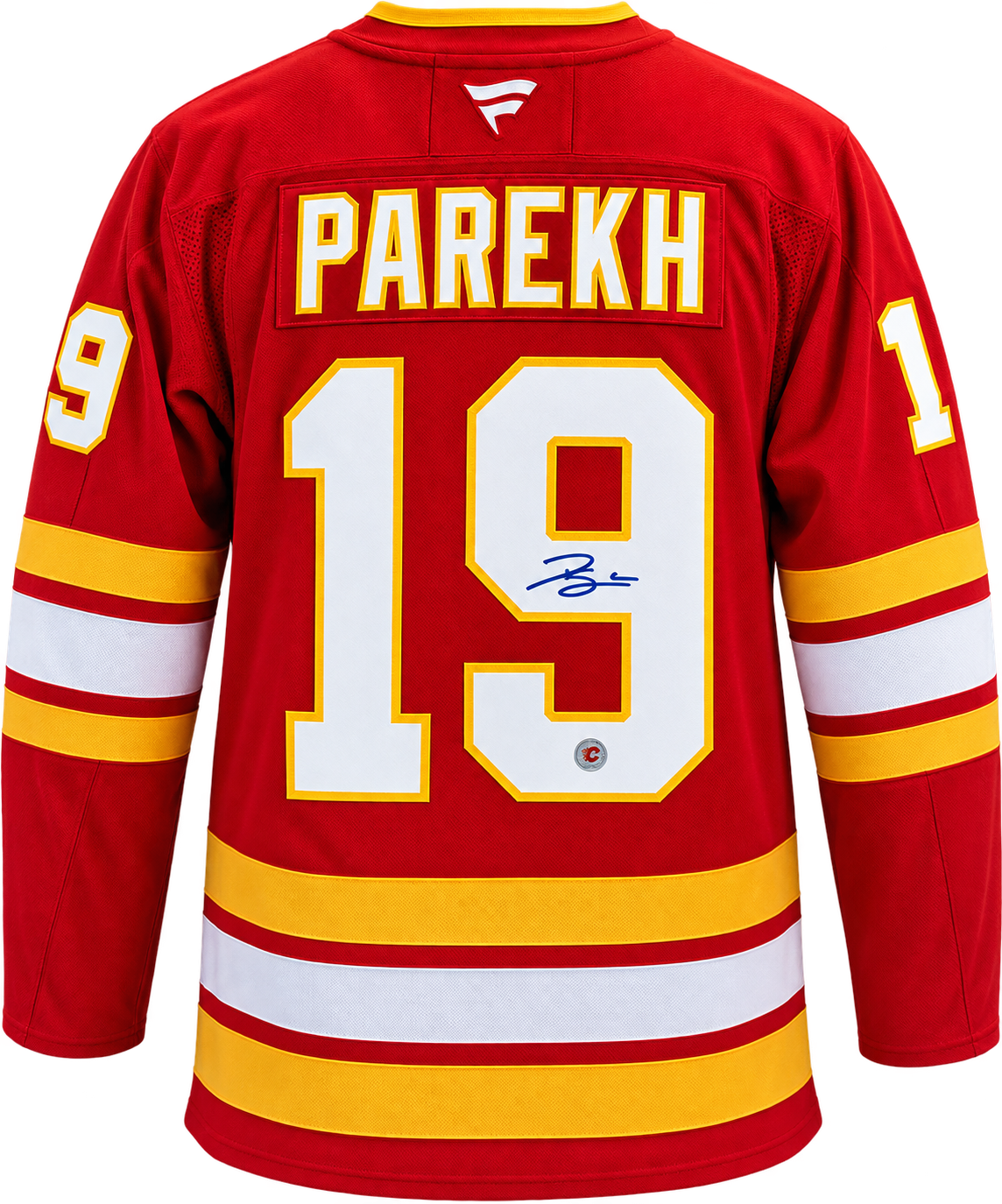 Zayne Parekh Autographed Calgary Flames Fanatics Premium Jersey - Image 3