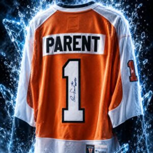 Bernie Parent Philadelphia Flyers Autographed Classic Orange Jersey