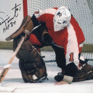 Bernie Parent Philadelphia Flyers Covering the Puck Autographed 8x10 Photo