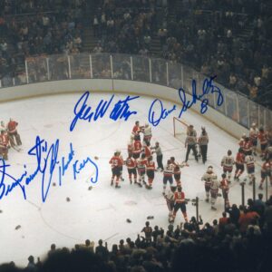 Parent, Schultz & Watson Philadelphia Flyers Bench Brawl Autographed 8x10 Photo