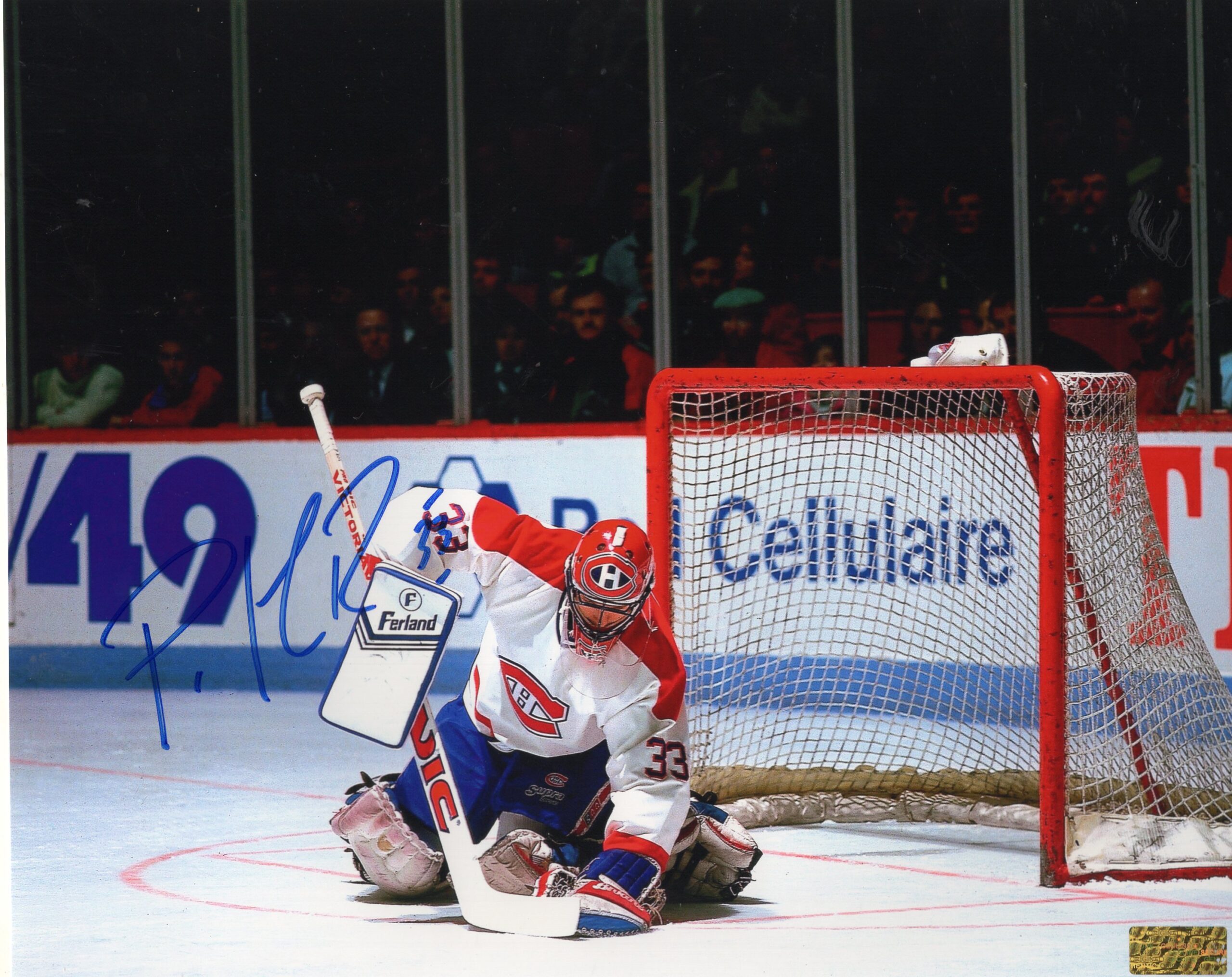 Patrick Roy Montreal Canadiens Covering The Puck Autographed 8x10 Photo