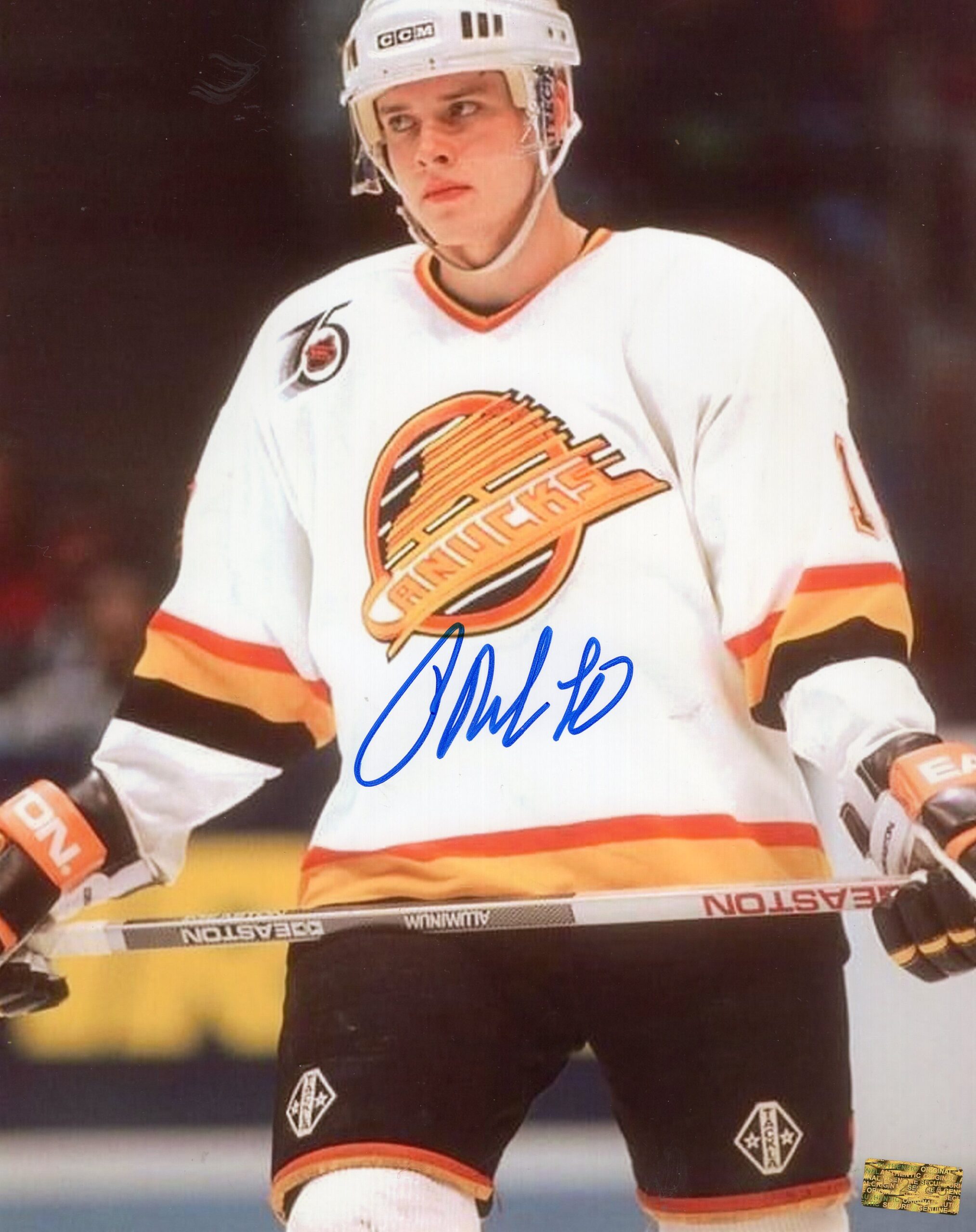 Pavel Bure Vancouver Canucks Wearing White Jersey Autographed 8x10 Photo