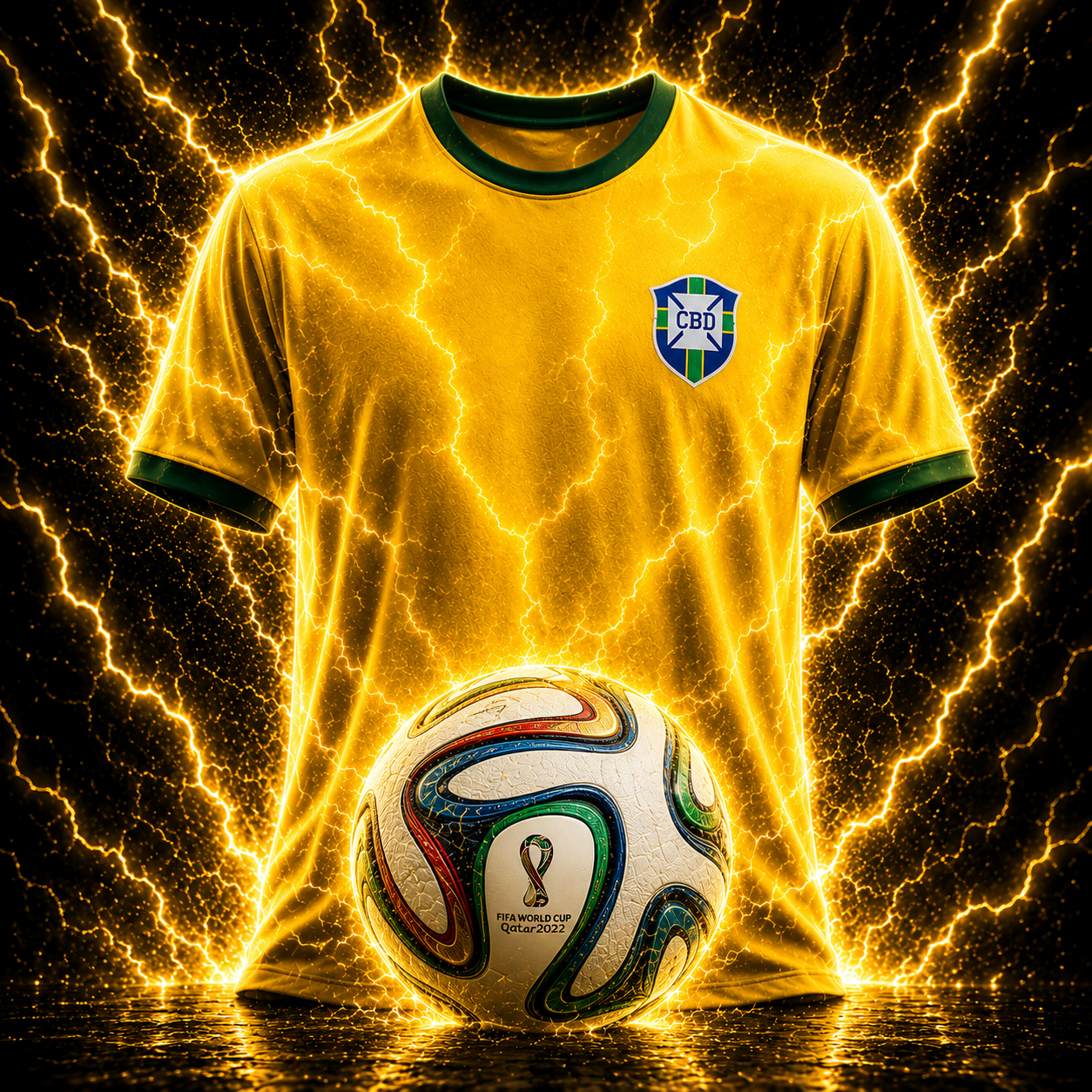 Pele Brazil National Team Autographed Yellow Jersey - Image 2