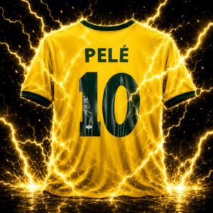 Pele Brazil National Team Autographed Yellow Jersey